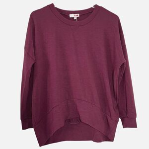 LNA Pullover Sweater Womens Small Plum Purple Lightweight Knit Hi-Low Crew Neck